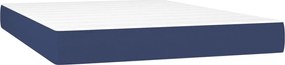 vidaXL Saltea cu arcuri buzunar, fermitate medie, albastru, 140x190x20 cm, textil