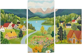 Tablou - Sat în Munți (90x60 cm)