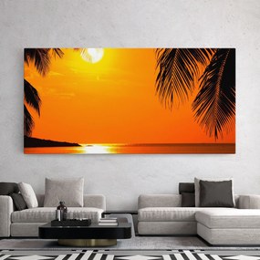 Tablou Canvas, 40x80cm, Dormitor si Living, Peisaje, Vara, Tropical Beach Sunset