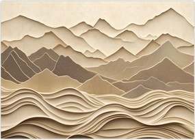 Tablou pe sticlă - Linii Montane 3D (70x50 cm)