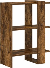 vidaXL Raft pentru cărți Stejar fumuriu 52 x 25 x 71,5 cm
