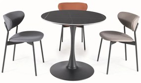 Scaun tapitat Dan portocaliu/negru tap.219
