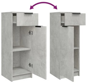 Set dulap de baie, 3 piese, gri beton, lemn prelucrat Gri beton, 3