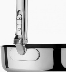 Tigaie adanca Joseph Joseph Space 1000057, 28 cm, Maner pliabil, Acoperire ceramica, Cuptor pana la 232°C, Inductie, Argintiu/negru