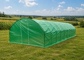 Solar de grădină, 4x10 m, 40 m², cadru din oțel, țeavă galvanizată, folie PE armată, 20 ferestre rulante, rezistent la UV, impermeabil, Verde,