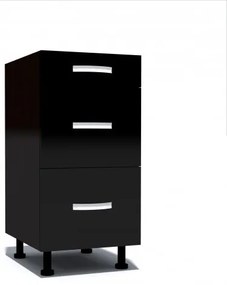 Corp inferior 40 cu 3 sertare metalice pentru greutate Zebra negru