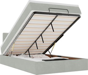 vidaXL Pat otoman cu saltea Gri deschis 120x190 cm catifea