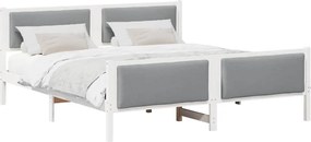 vidaXL Cadru de pat cu headboard Gri deschis 180 x 200 cm țesătură