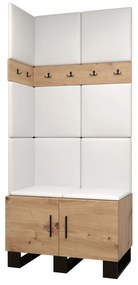 Set mobilier pentru hol Amanda 11 (Stejar artisan + Alb). 1085954
