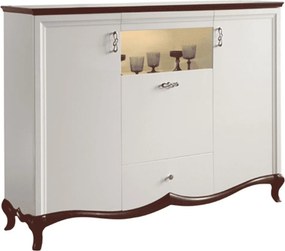 Bufet lemn masiv nuc Milan II Alb-, 164,2 × 46,5 × 123 cm