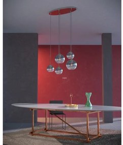 Lustră pe cablu Redo 01-2079 BOWL 5xE27/42W/230V fumuriu