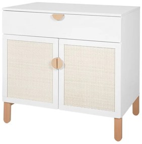 Comoda Ratata alb/fag/natur L90 cm