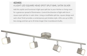 Lustra LED moderna cu 4 spoturi directionabile Quad 4234SS SRT