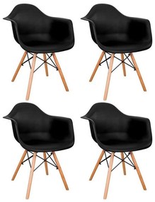 SET 4x scaun de sufragerie NEREA 81x61 cm negru/fag