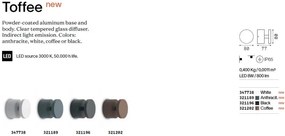 Mini Aplica LED exterior ambientala, Protectie IP65, Toffee ap, Alb