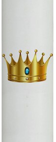 Lumanare Botez Coroana cu albastru 4,5 cm, 40 cm
