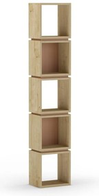 Bibliotecă cărămizie/în culoare naturală cu aspect de lemn de stejar 32x167 cm Lofty – Marckeric