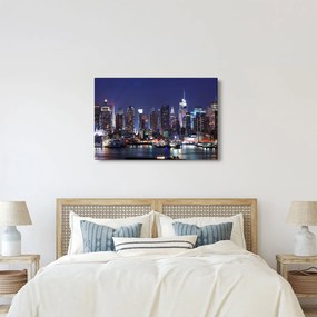 Tablou - Zgârie-nori din New York iluminate (90x60 cm)