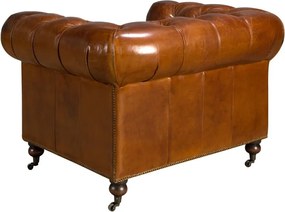 Fotoliu design italian Chesterfield piele maro