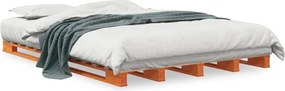 vidaXL Pat din paleți, maro ceruit, 140x200 cm, lemn masiv de pin