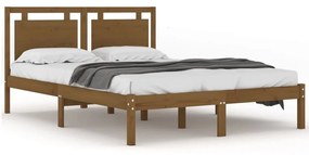 3105538 vidaXL Cadru de pat, maro miere, 140x200 cm, lemn masiv