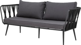 Canapea de exterior, neagra, din metal Pavone