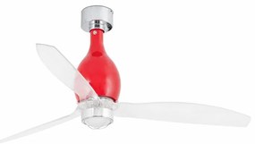 Lustra cu Ventilator si telecomanda MINI ETERFAN M rosu/transparent