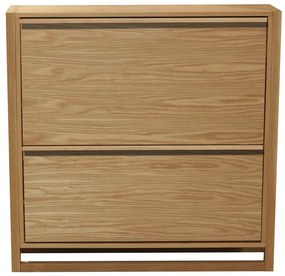Pantofar în culoare naturală cu deschidere înclinată cu aspect de lemn de stejar NewEst – Woodman
