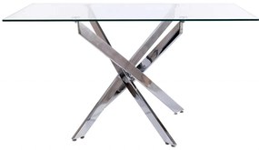 Masa dreptunghiulara Agis II transparent/argintiu L140xl80xh75 cm
