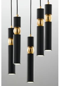 Lustră pe cablu Jupiter 2014 ALAS 5xGU10/10W/230V negru/auriu