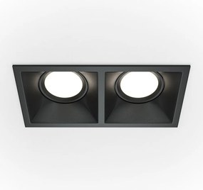 Corp incastrabil cu 2 spoturi directionabile design tehnic Dot negru