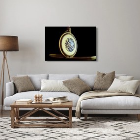 Tablou cu ceas de buzunar de aur (90x60 cm)