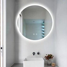 Oglindă Baie LED și Dezaburire Elit's Premium cu Senzor Touch, Lumina Rece, Caldă și Neutră, 50 cm
