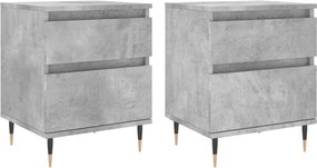 vidaXL Noptiere, 2 buc., gri beton, 40x35x50 cm, lemn compozit