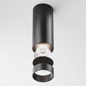 Plafoniera LED design tehnic Focus negru, 4000K