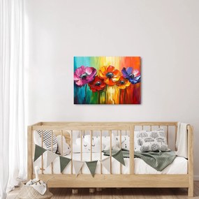 Tablou - Cinci flori colorate (70x50 cm)