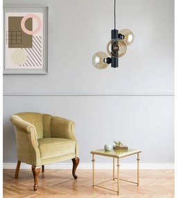 Lustră pe cablu TUBE 3xE27/60W/230V negru/bej fumuriu