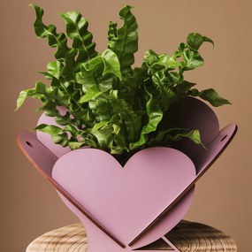 Cutie pentru flori în formă de inimă - mov