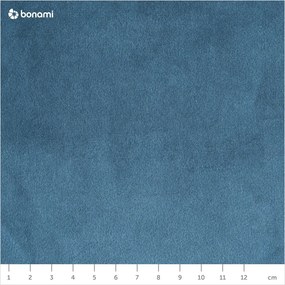 Colțar albastru din catifea (cu șezlong pe partea dreaptă) Magic - Scandic