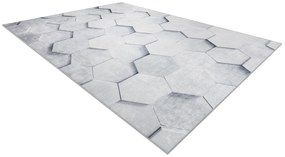 ANDRE 1180 covor lavabil Fagure, hexagon 3D anti-alunecare - gri - SECUNDAR-COTATI PRODUSUL
