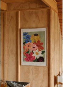 Poster 50x70 cm Flowers on Sage Green – Carla Llanos – The Poster Club