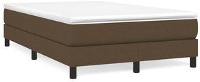 vidaXL Pat box spring cu saltea, maro închis, 120x190 cm, textil