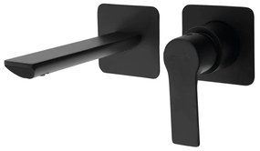 Baterie negru-mat pentru chiuvetă încastrată (1 ieșire) Pax – Sapho