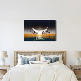 Tablou- Luna deasupra palmierilor (90x60 cm)