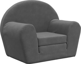 vidaXL Canapea extensibilă pentru copii, antracit, pluș moale