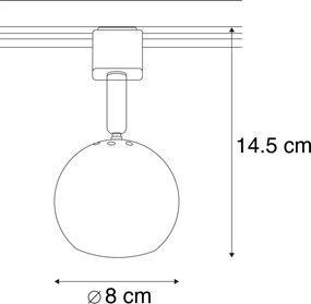Spotlight pe șină negru monofazat - Gissi