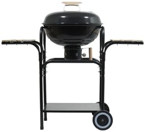 Grătar portabil cu cărbuni, negru/lemn