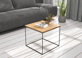 Masuta de cafea, 50x50 cm, ADRK Furniture (Culoare: Alb / Negru)