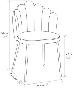 PAZZO DESIGN Set de 4 scaune Sissi galbn muștar din catifea și picioare metalice | Aosom Romania