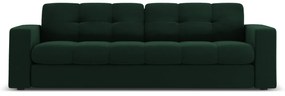 Canapea Justin cu 3 locuri si tapiterie din catifea, verde inchis